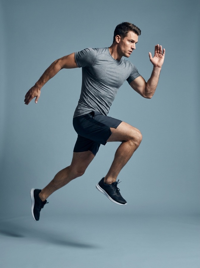 A runner mid-stride